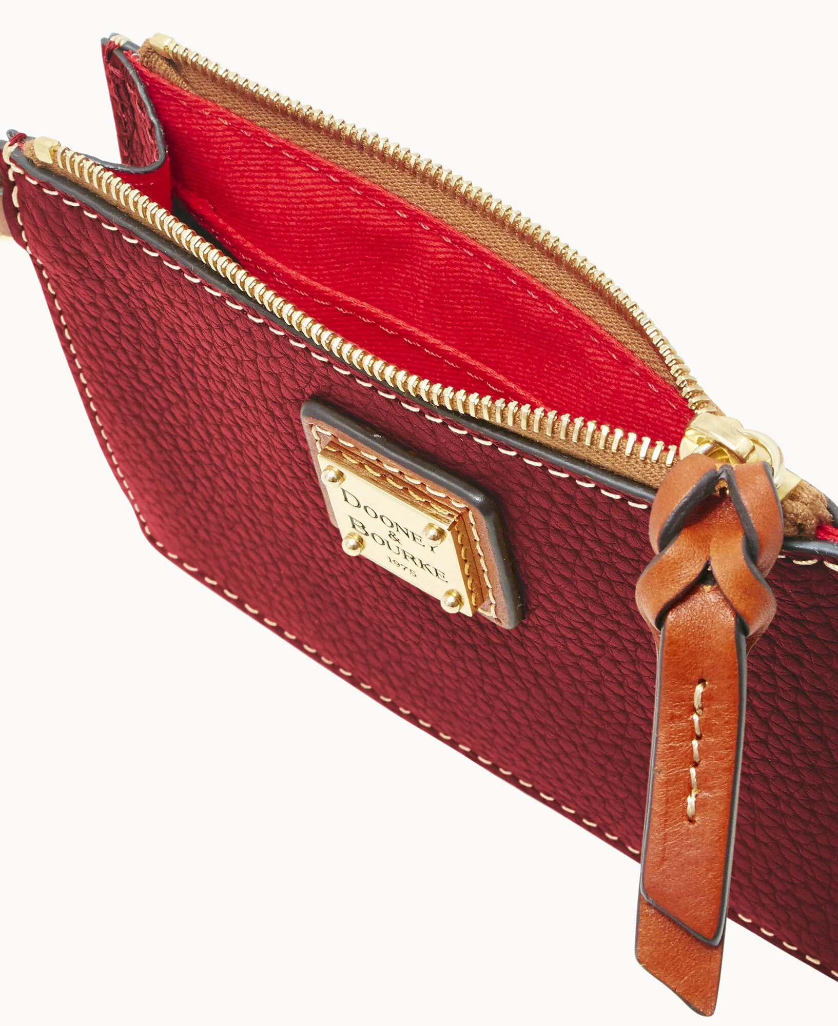 Pebble Grain Zip Top Card Case Wristlet - Image 51
