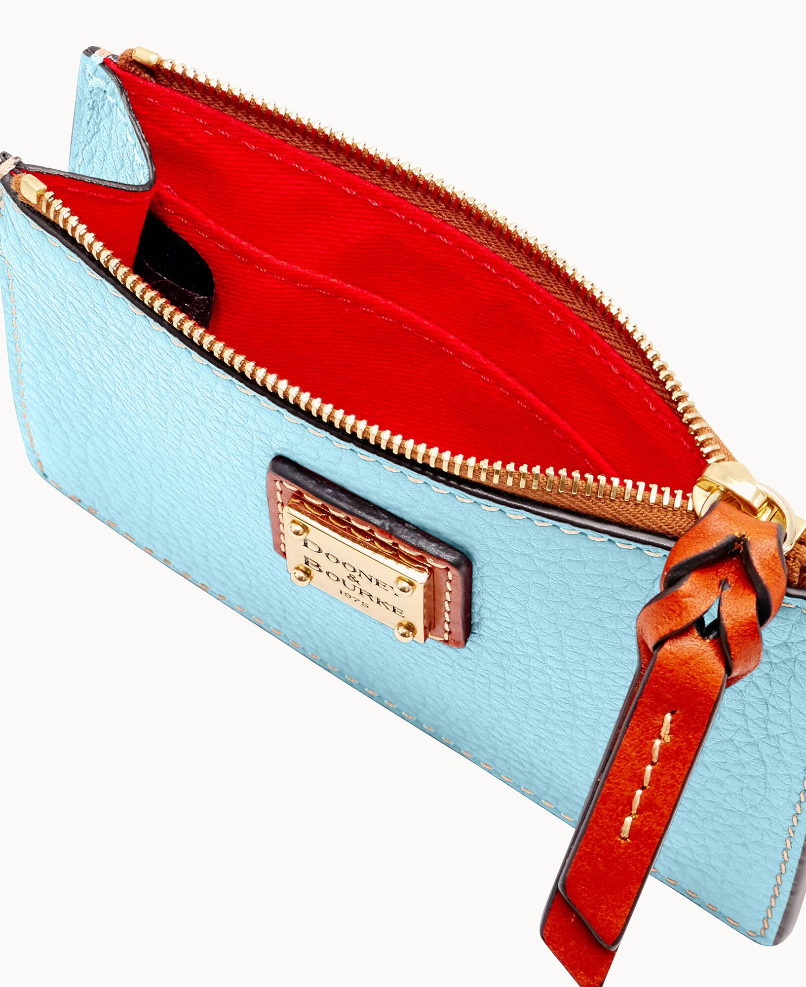Pebble Grain Zip Top Card Case Wristlet - Image 43