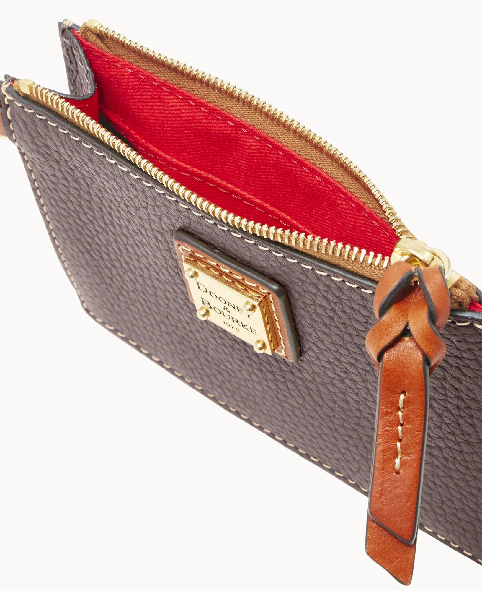 Pebble Grain Zip Top Card Case Wristlet - Image 98