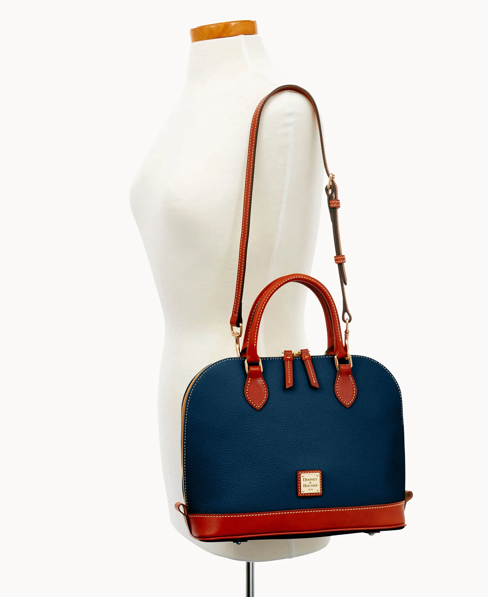 Pebble Grain Zip Zip Satchel - Image 60