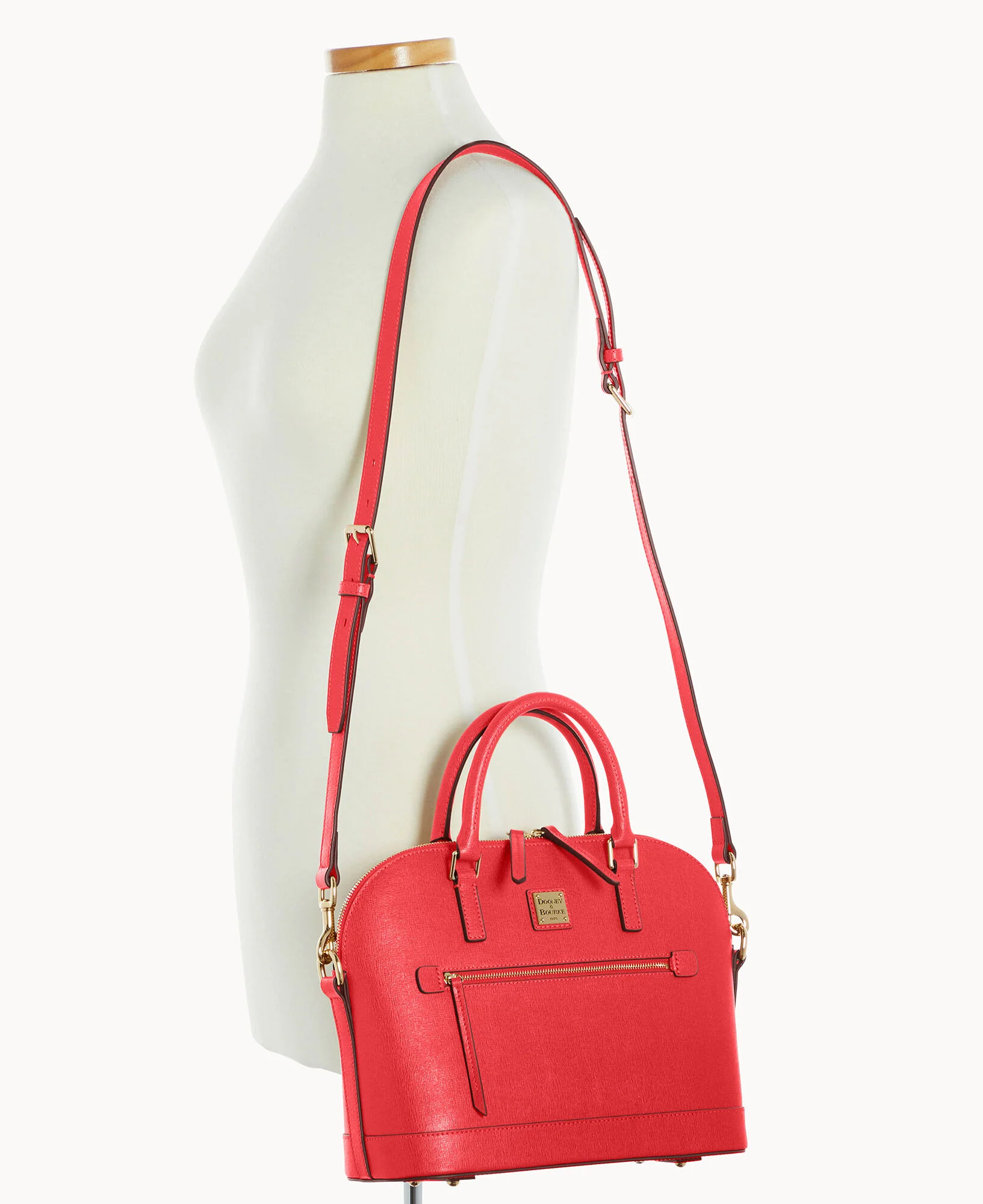 Saffiano Domed Zip Satchel - Image 16