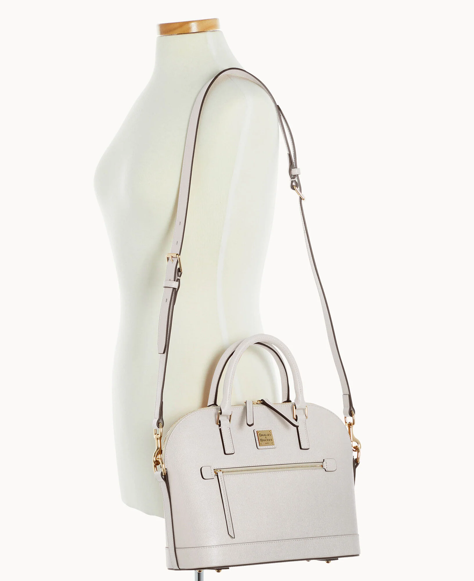 Saffiano Domed Zip Satchel - Image 19