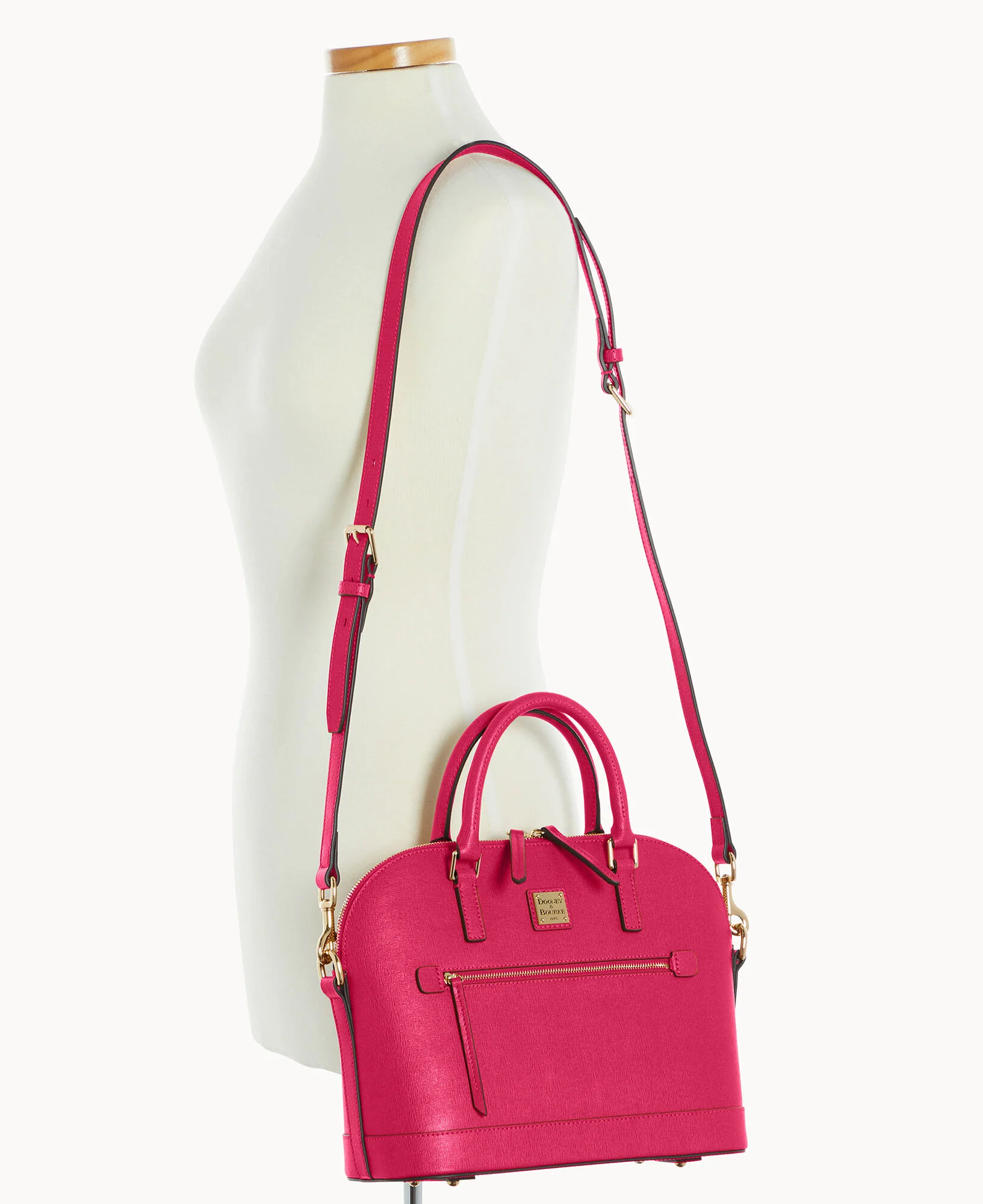 Saffiano Domed Zip Satchel - Image 30