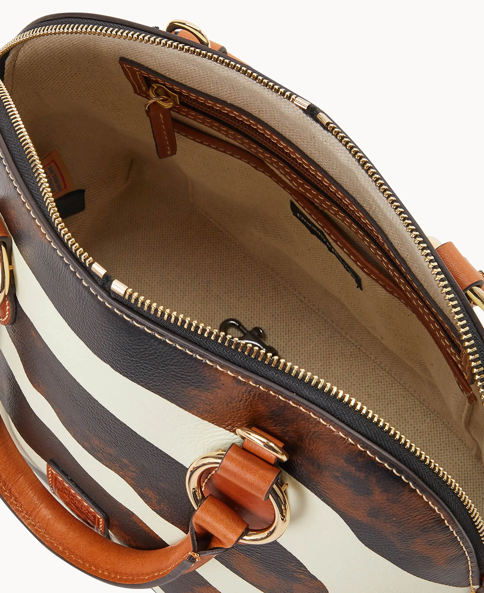 Zebra Leather Domed Satchel - Image 3