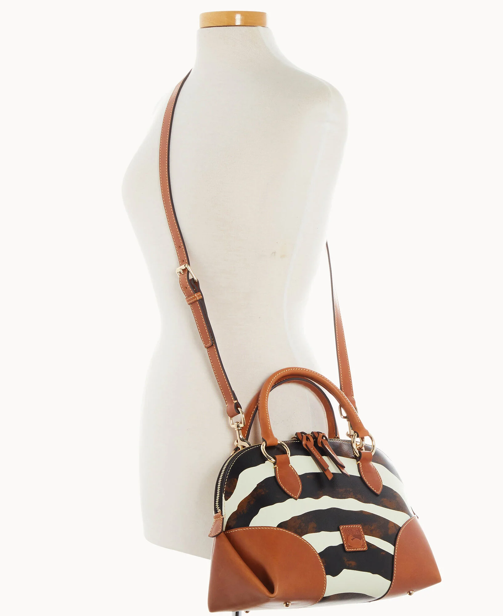 Zebra Leather Domed Satchel - Image 4