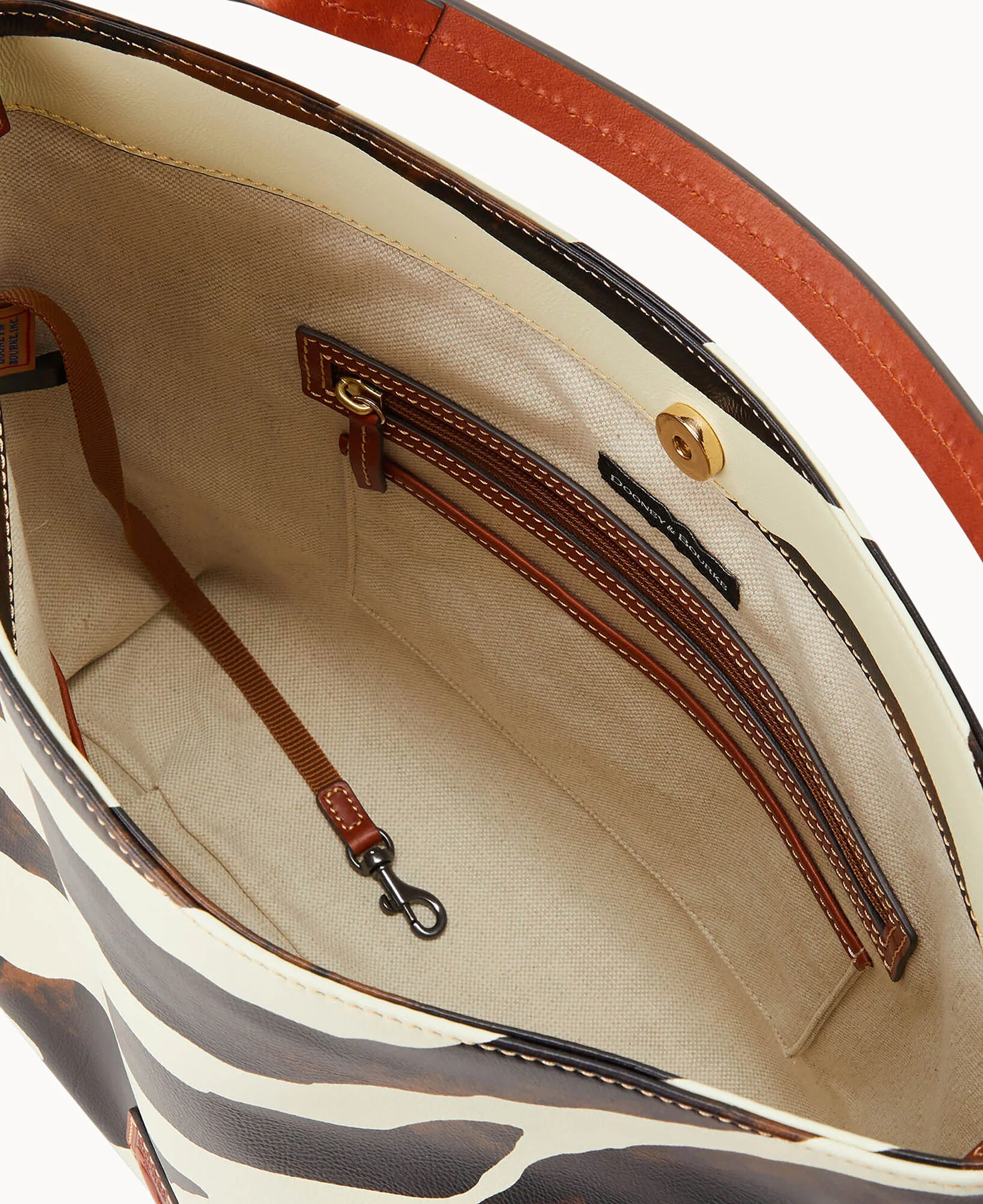 Zebra Leather Medium Sac With Twisted Strap - Image 3