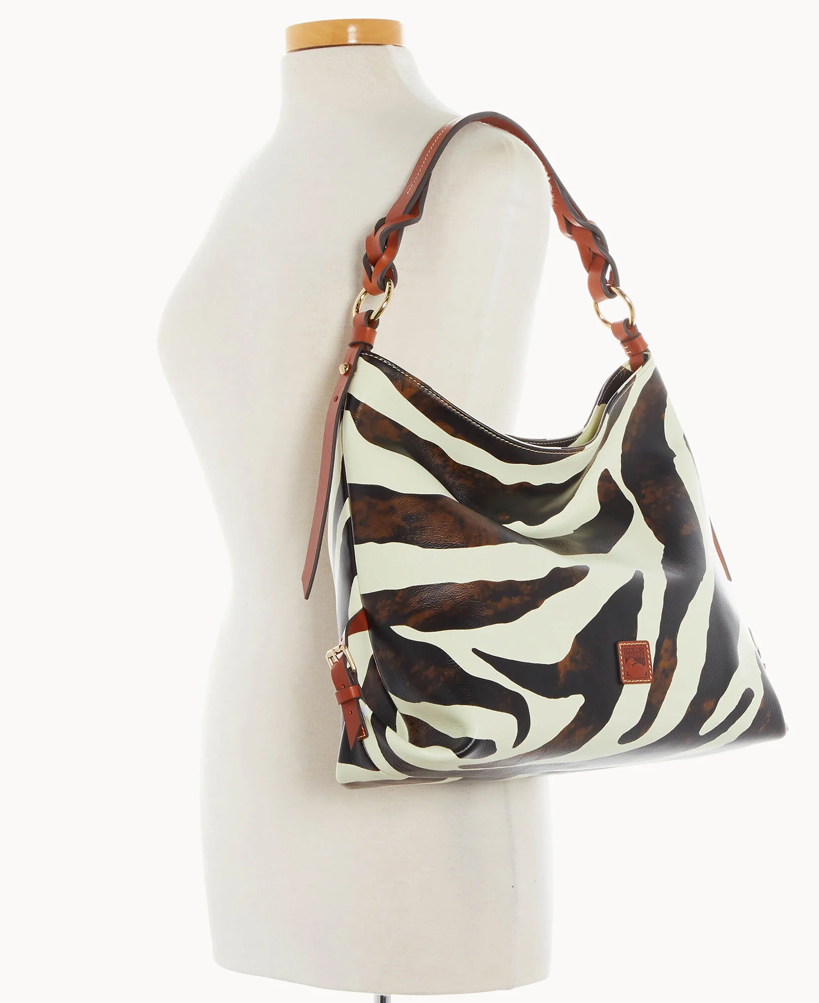 Zebra Leather Medium Sac With Twisted Strap - Image 4