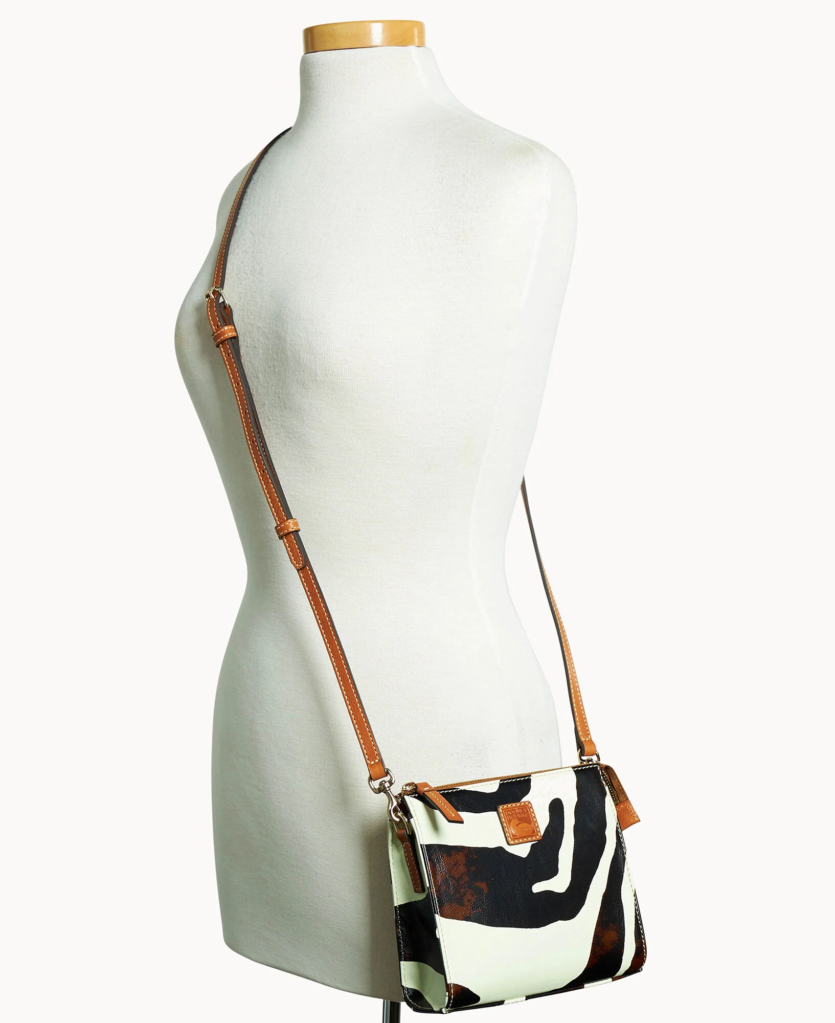 Zebra Leather North South Janine Crossbody - Image 4